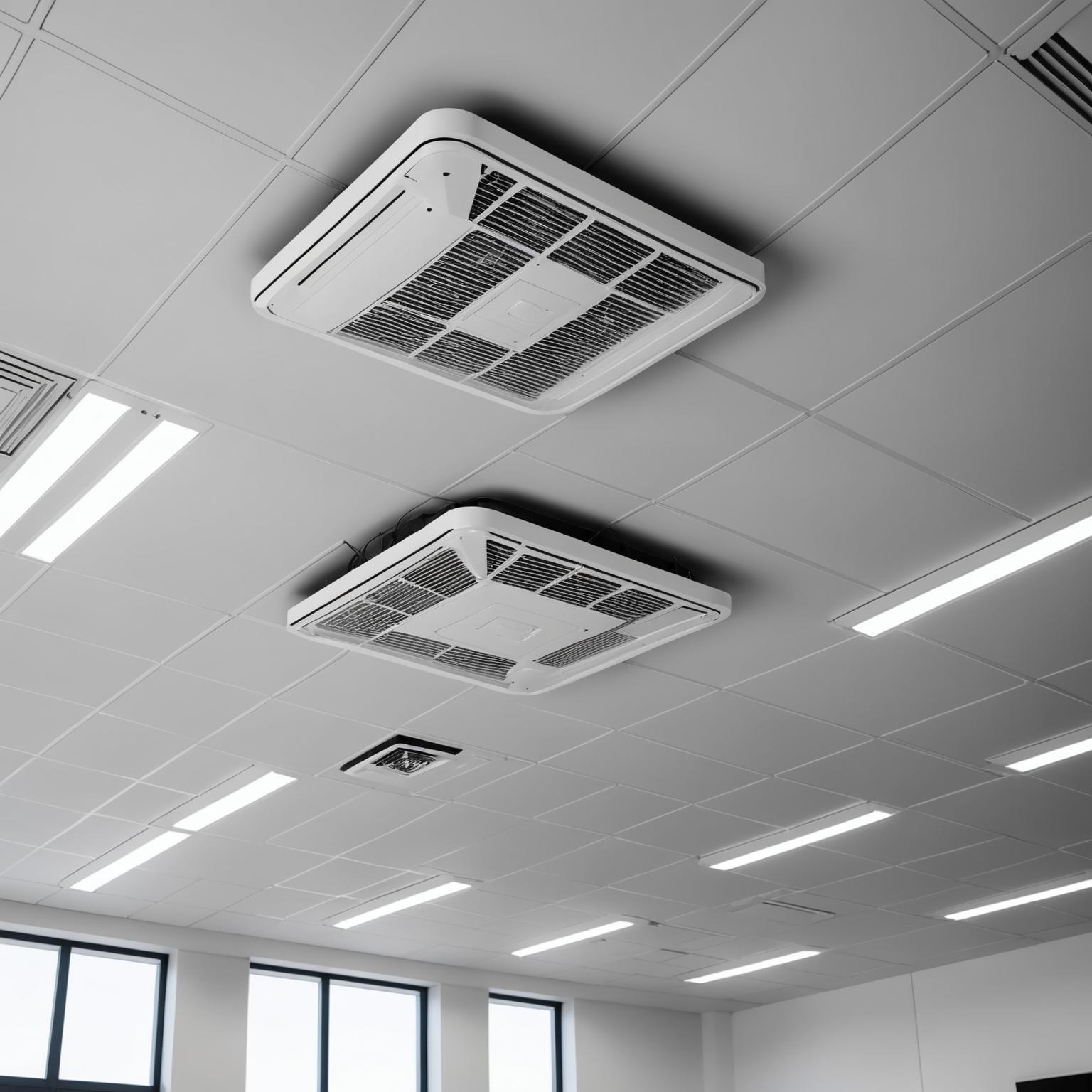 Cassette ceiling air conditioning unit installed in a home